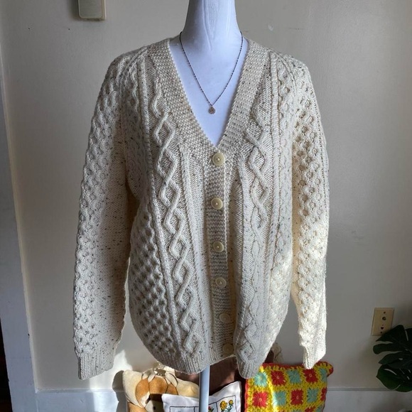 Vintage classic cream speckled cardigan - Picture 5 of 6